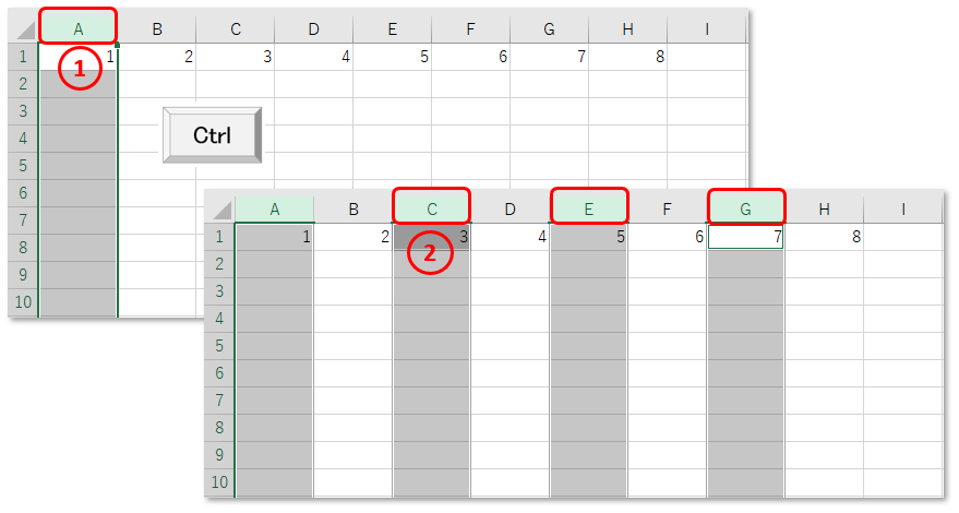 Excel 複数の列をまとめて選択する方法 Excel屋 エクセルや