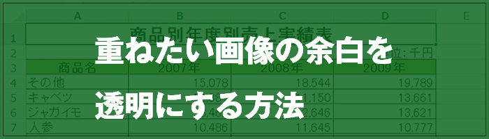 Excel 重ねたい画像の余白を透明にする方法 Excel屋 エクセルや