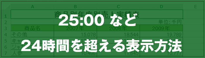 Excel 25 00 など 24時間を超える表示方法 Excel屋 エクセルや